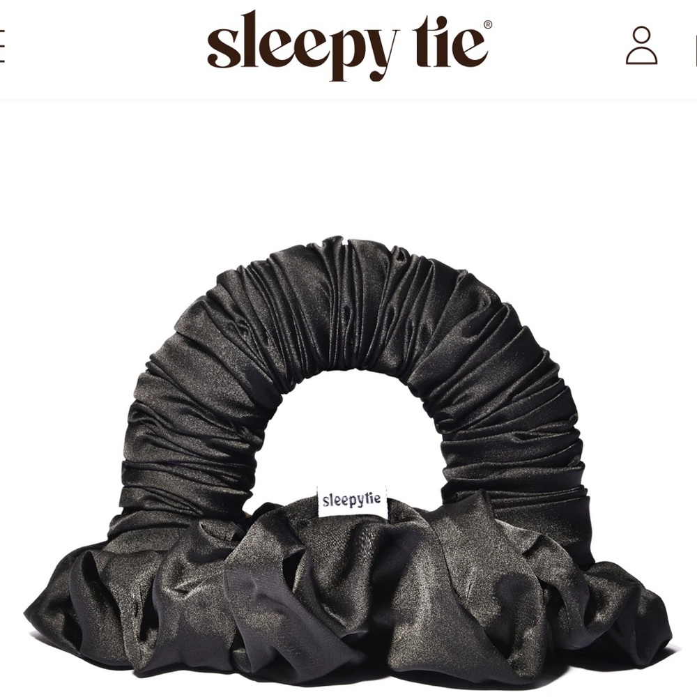 Sleepy tie midnight black large double scrunchie for blowouts heatless curls